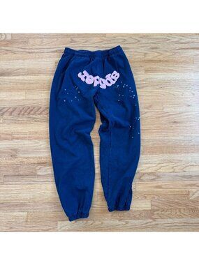 Sp5der Og Web Sweatpants in Navy Blue Large
